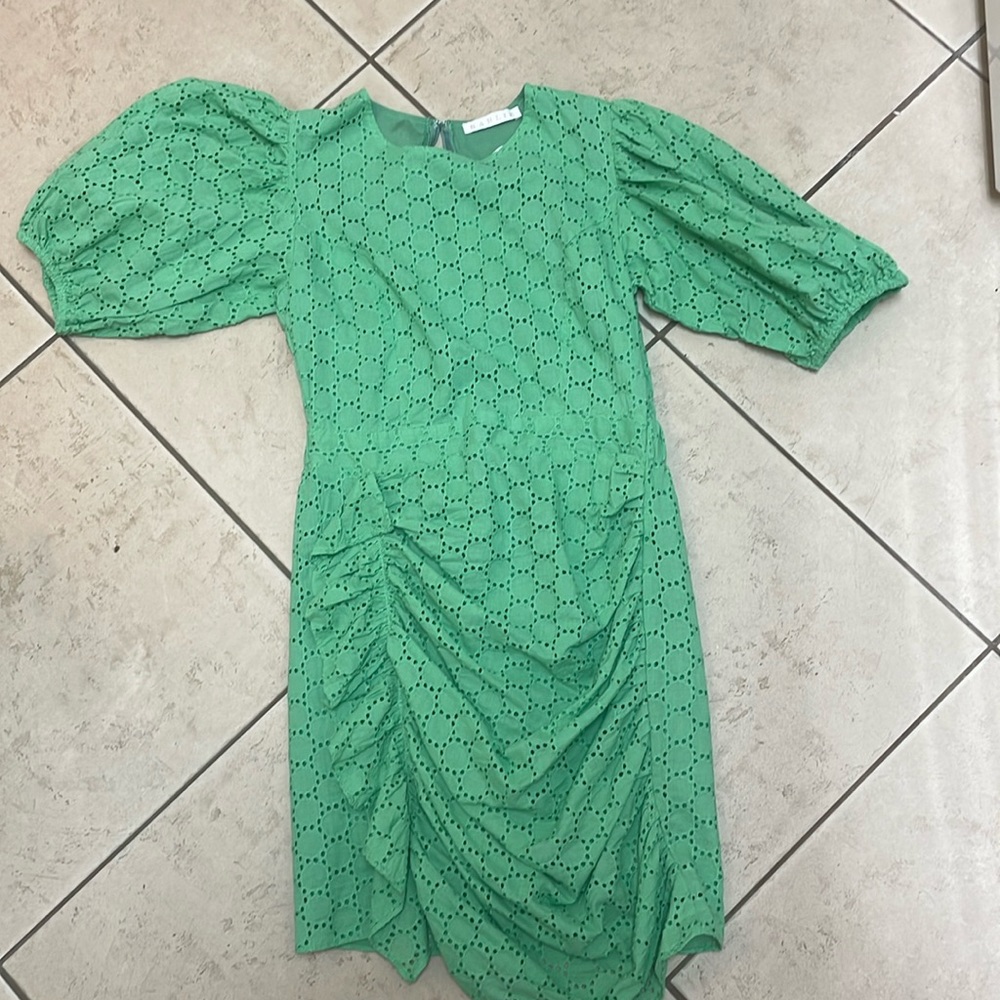 Green dress shirt and great for the holiday!! The brand is Karlie!